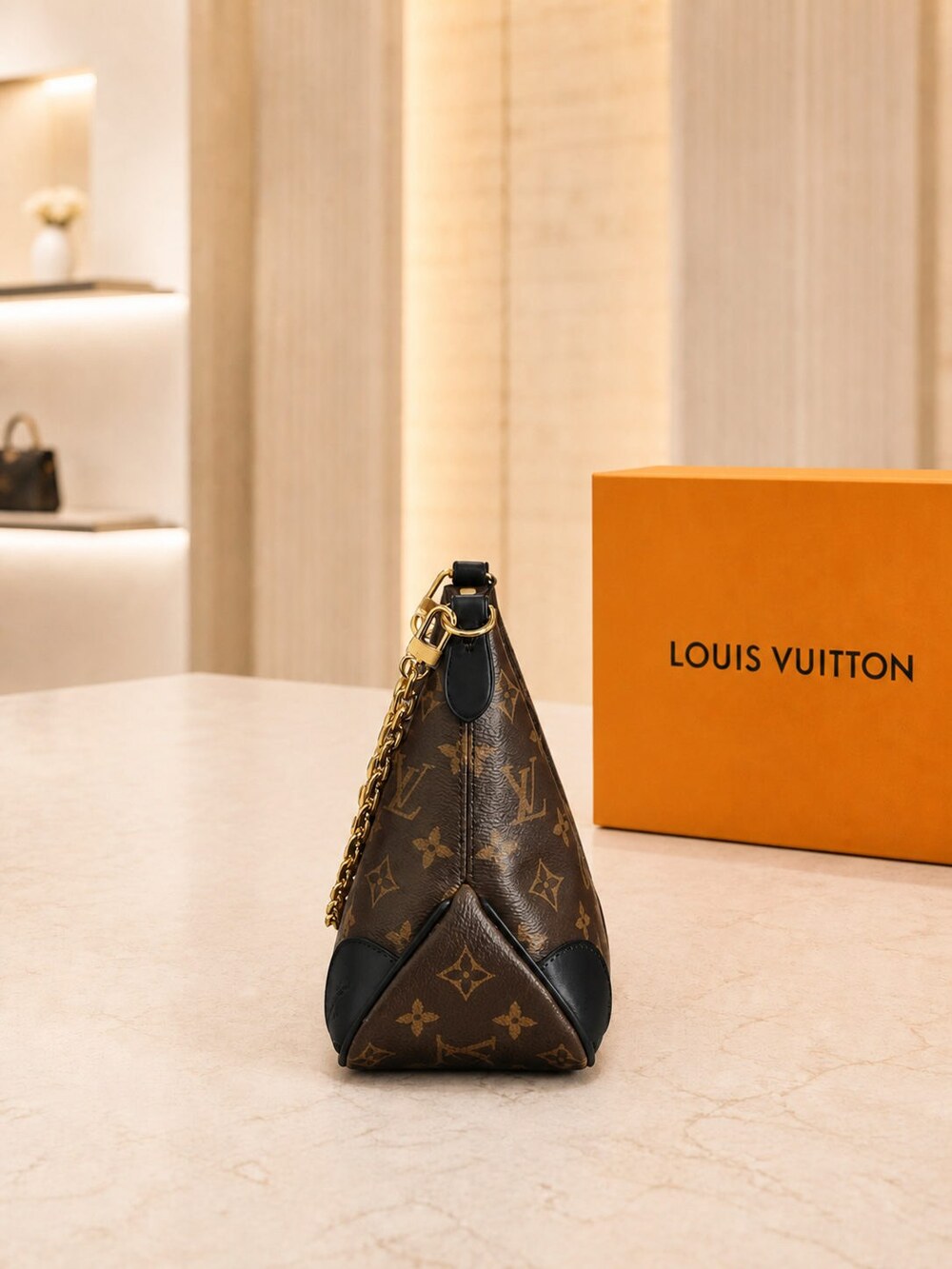 Louis Vuitton Boulogne Monogram Coated Canvas Shoulder Bag with Natural Trim - Picture 3 of 6